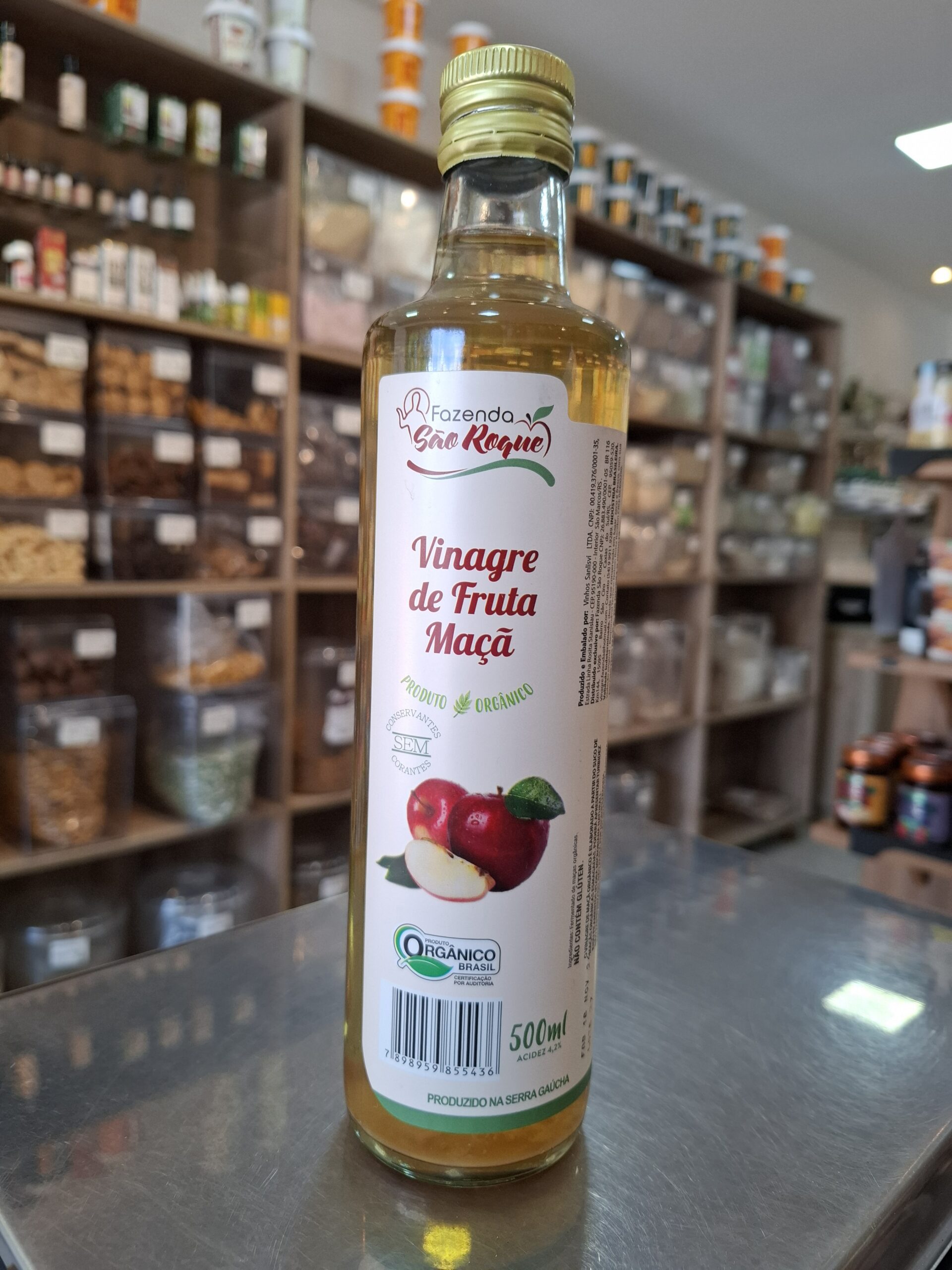 Vinagre de Maçã Orgânico - 4 Estações - Vidro 500ml